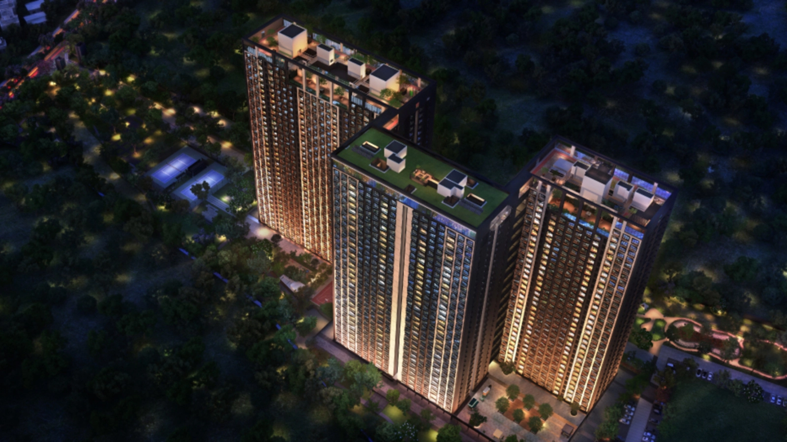 Aerial view of the 12-acre Purva Brookshire site on Hennur Main Road, North Bangalore