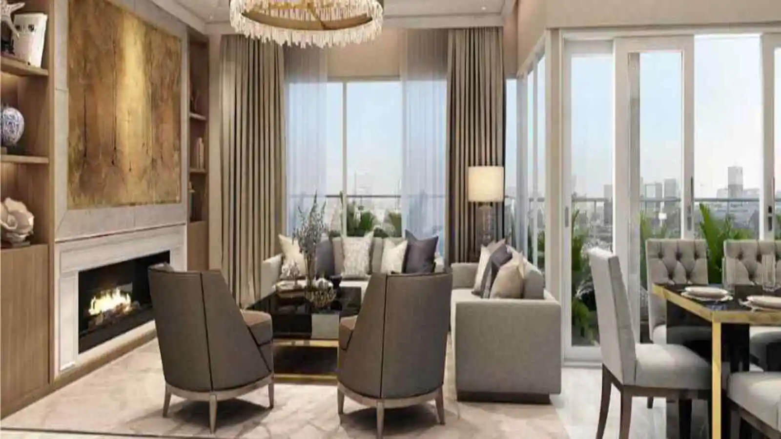 Sample living area interior at Purva Brookshire