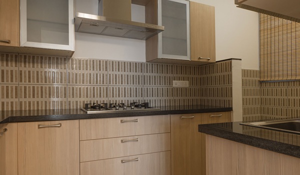 Purva Brookshire modular kitchen render, Hennur Main Road &mdash; indicative; supplied scope confirmed in the specification sheet